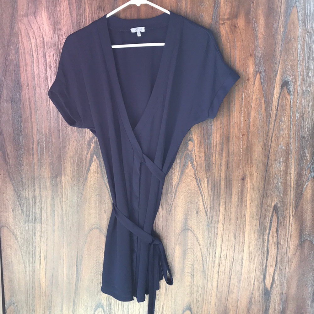 TOBI | Winona Wrap dolman skater navy dress - Picture 4 of 7